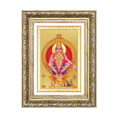 Diviniti 24K Gold Plated Ayyappan Divine Wall Frame for Home Mandir & Office Decor | Luxury Spiritual Gift