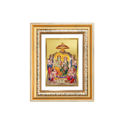 Diviniti 24K Gold Plated Ram Darbar Divine Wall and Table Top Frame for Home Mandir & Office Decor | Luxury Spiritual Gift