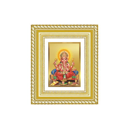 Diviniti 24K Gold Plated Ganesha Divine Table Top Frame for Home Mandir & Office Decor | Luxury Spiritual Gift