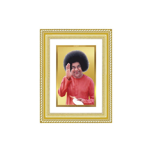 Diviniti 24K Gold Plated Satya Sai Baba (Classic) Divine Wall Frame for Home Mandir & Office Decor | Luxury Spiritual Gift