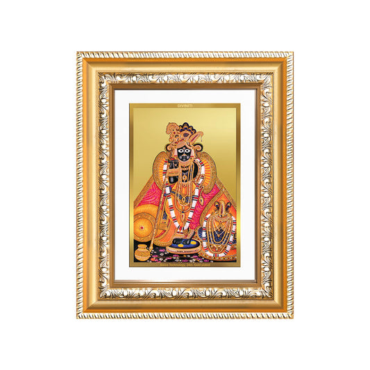 Diviniti 24K Gold Plated Banke Bihari Ji (Classic) Divine Wall and Table Top Frame for Home Mandir & Office Decor | Luxury Spiritual Gift