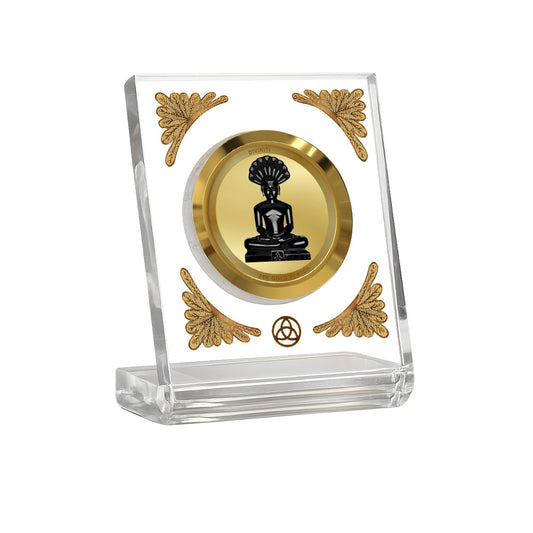 Diviniti 24K Gold Plated Lord Parshvanath Acrylic Car Dashboard Frame | Peace, Protection & Spiritual Blessings for Car, Home, Tabletop & Puja Room | Faith & Enlightenment (ACF1CH)