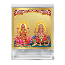 Load image into Gallery viewer, Diviniti 24K Gold Plated Laxmi Ganesha Frame For Car Dashboard, Home Decor, Puja, Gift (5.8 x 4.8 CM)
