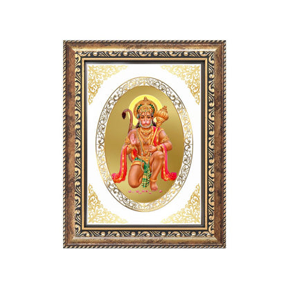 Hanuman with Sanjeevani Mountain | Divine Wall & Tabletop Royal Photo Frame in 24K Gold Plated Foil