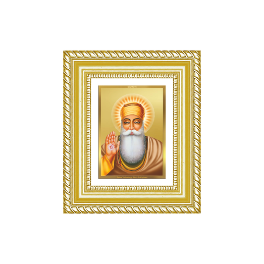 Diviniti 24K Gold Plated Guru Nanak Dev Ji Sacred Sikh Table Top Frame for Home Decor & Office Ambiance | Premium Spiritual Gift