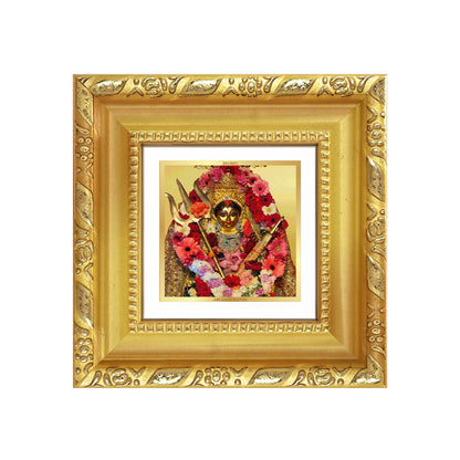 Diviniti Goddess Katyayani Mata Tabletop Photo Frame in 24K Gold Plated Foil | Courage, Protection & Divine Strength | DG103S1A (10x10 CM)