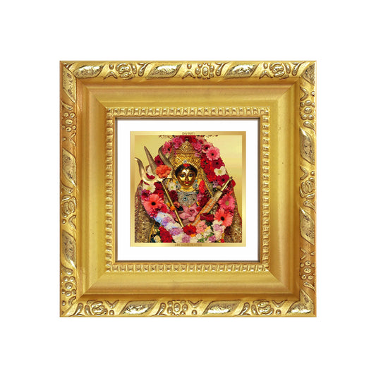 Diviniti Goddess Katyayani Mata Tabletop Photo Frame in 24K Gold Plated Foil | Courage, Protection & Divine Strength | DG103S1A (10x10 CM)