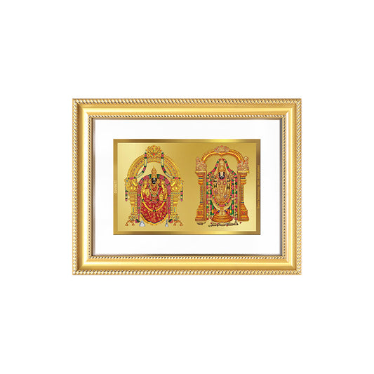 Diviniti 24K Gold Plated Padmavati And Balaji (Classic) Divine Wall Frame for Home Mandir & Office Decor | Luxury Spiritual Gift