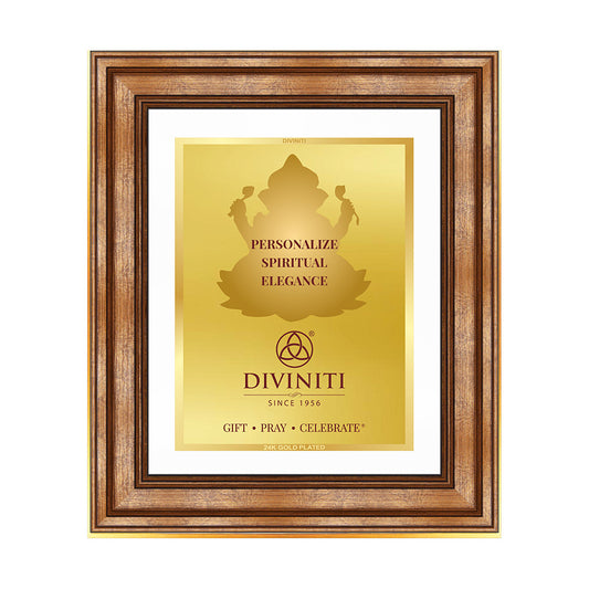 Diviniti Double Glass Frame Personalised Wall Photo Frame in 24K Gold Plated Foil