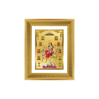 Diviniti 24K Gold Plated Nav Durga (Classic) Divine Wall Frame for Home Mandir & Office Decor | Luxury Spiritual Gift