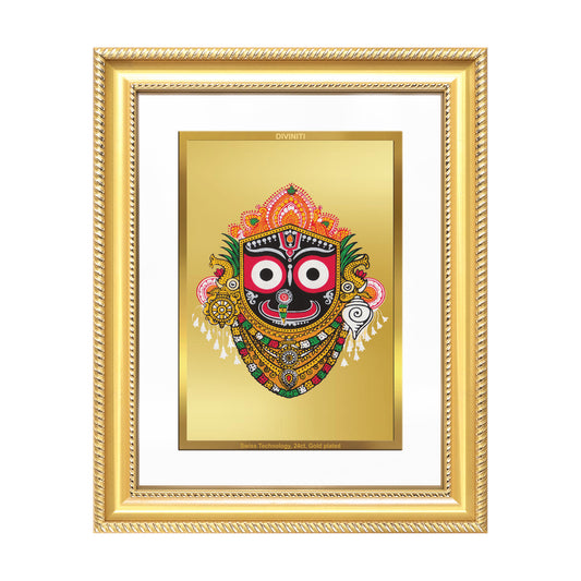 Diviniti 24K Gold Plated Jagannath (Classic) Divine Wall Frame for Home Mandir & Office Decor | Luxury Spiritual Gift
