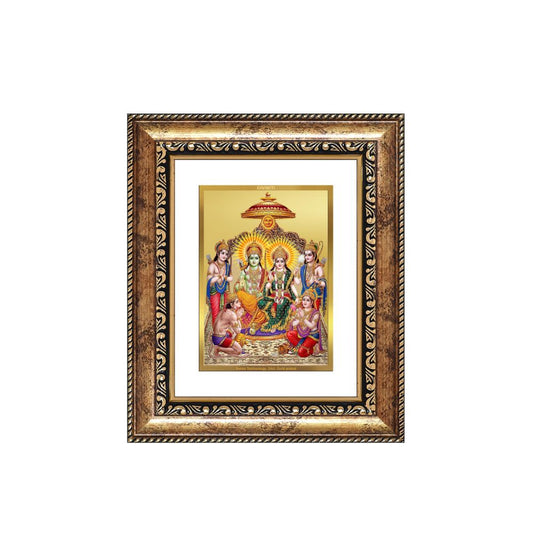 Diviniti 24K Gold Plated Ram Darbar Divine Table Top Frame for Home Mandir & Office Decor | Luxury Spiritual Gift