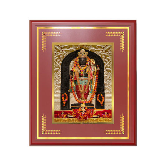 Diviniti Shree Ram Lalla Wall Photo Frame in 24K Gold Plated Foil – Divine Innocence, Joy & Auspicious Blessings
