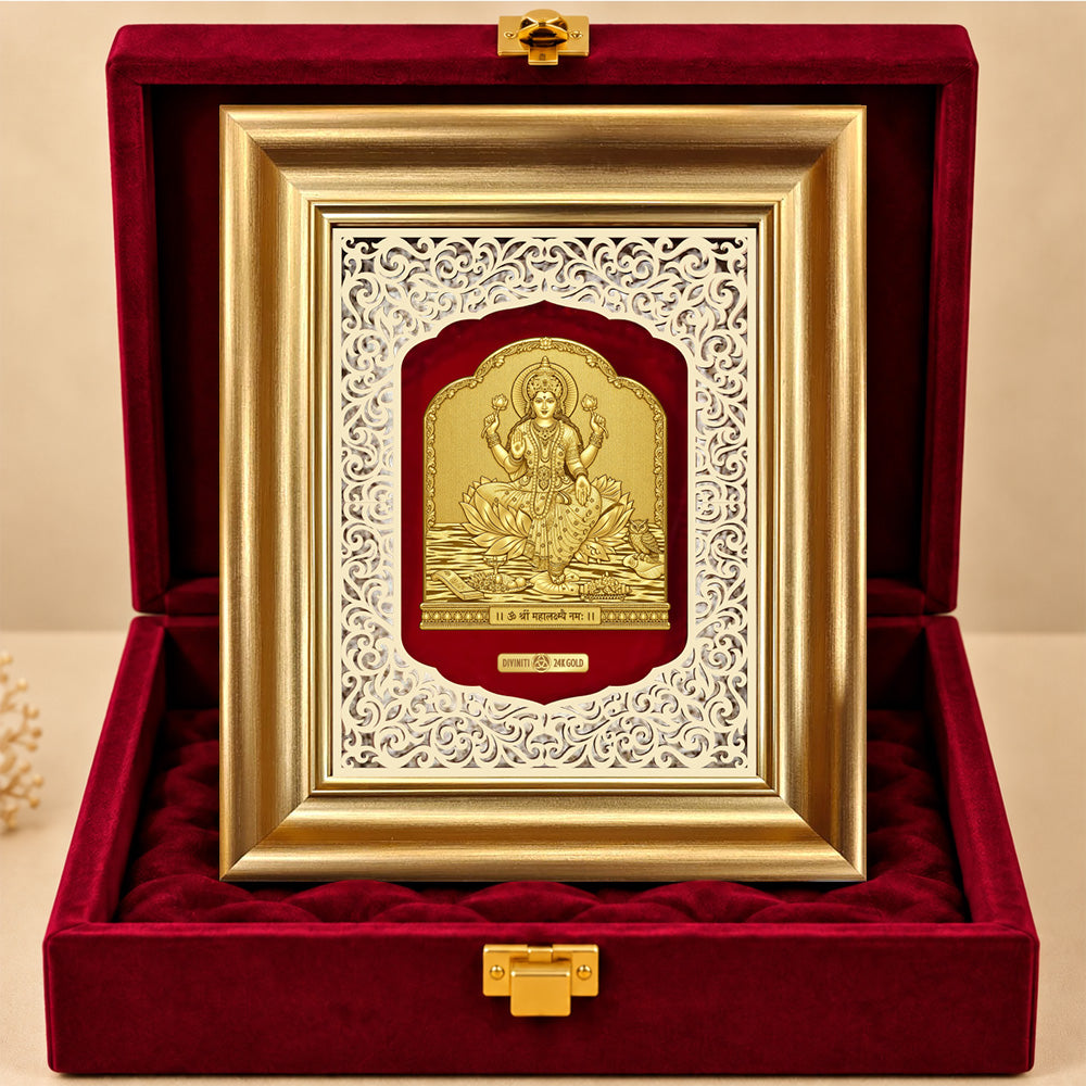 24K Gold-Plated Lakshmi Frame | Premium Gift Box | 30x25 CM