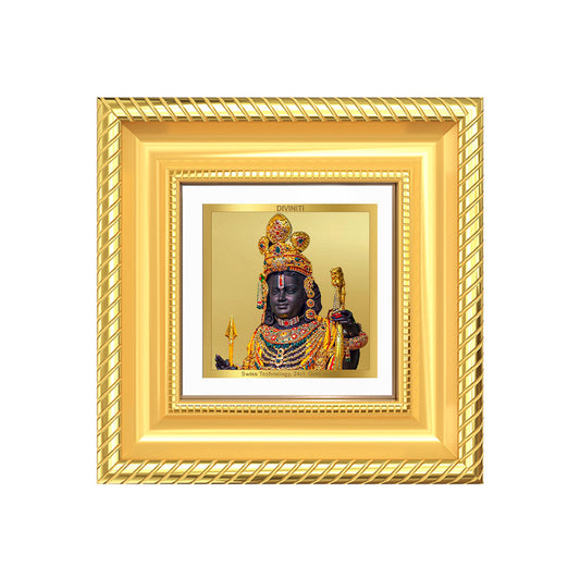 Diviniti Ram Lalla with Arch Tabletop Photo Frame in 24K Gold Plated Foil | Innocence, Devotion & Divine Blessings | DG015S1A (10x10 CM)