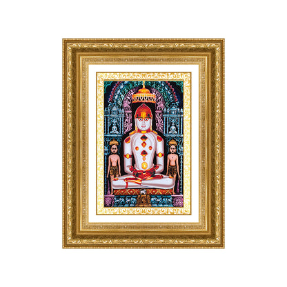 Diviniti 24K Gold Plated Adinath Divine Wall Frame for Home Mandir & Office Decor | Premium Jain Spiritual Gift