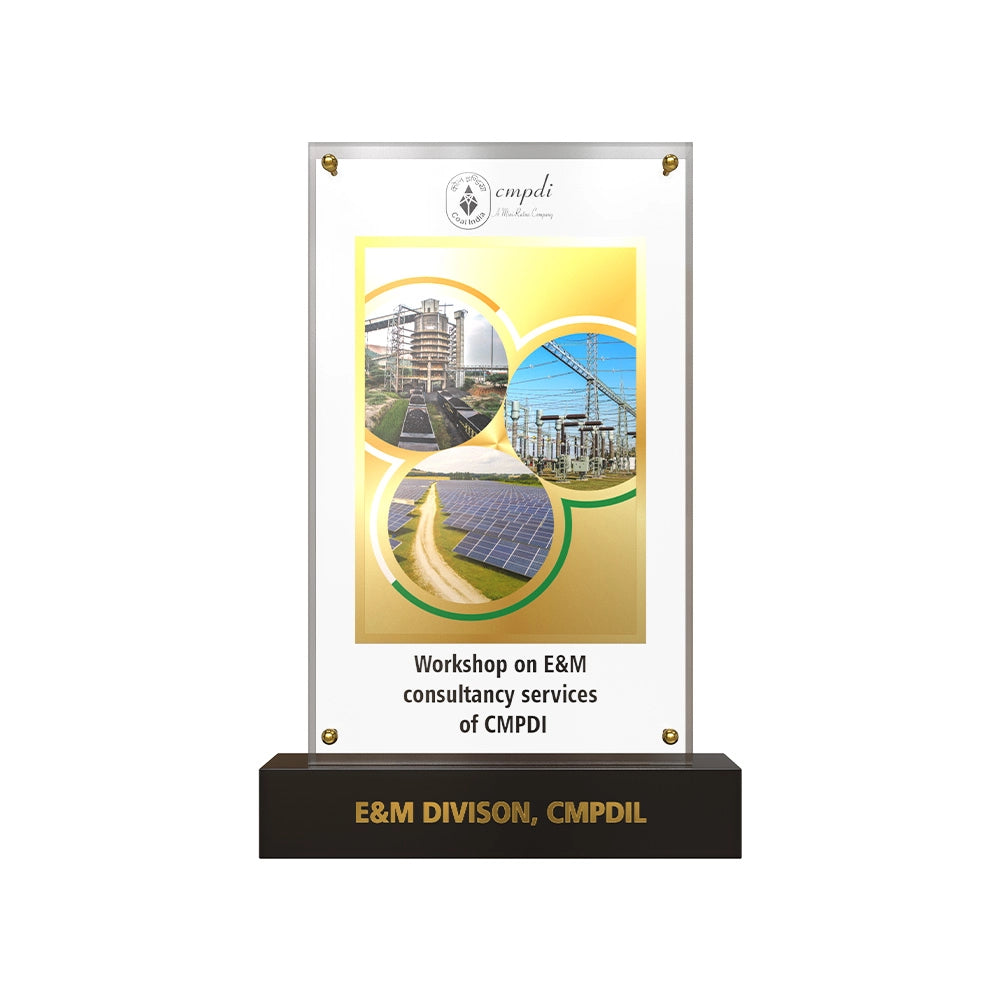 Personalized Acrylic & MDF with 24k Gold Plated Foil Trophy Plaque Corporate Award for Events and Seminars