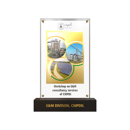 Personalized Acrylic & MDF with 24k Gold Plated Foil Trophy Plaque Corporate Award for Events and Seminars
