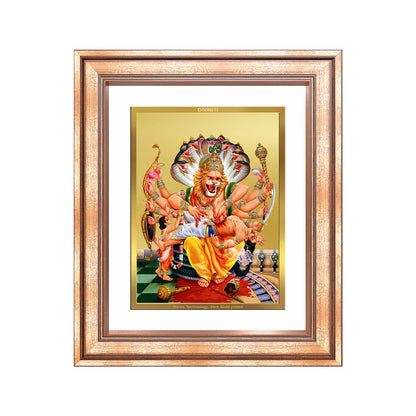 Diviniti 24K Gold Plated Narasimha (Classic) Divine Wall Frame for Home Mandir & Office Decor | Luxury Spiritual Gift