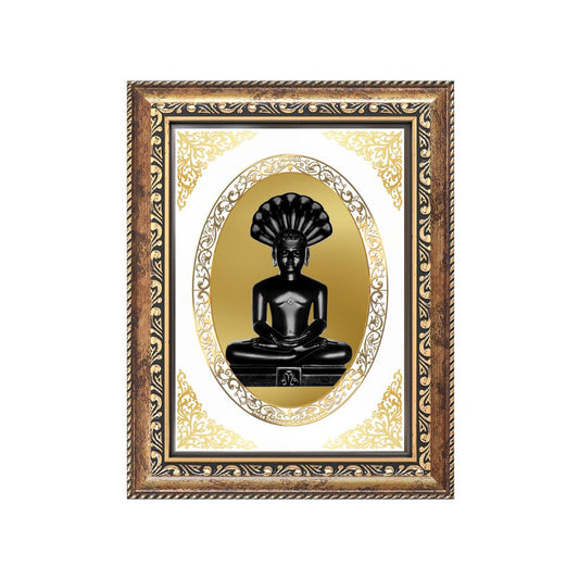 Lord Parshvanath Divine Jain Tirthankara Sacred Protection & Liberation Royal Tabletop Frame in 24K Gold Plated Foil