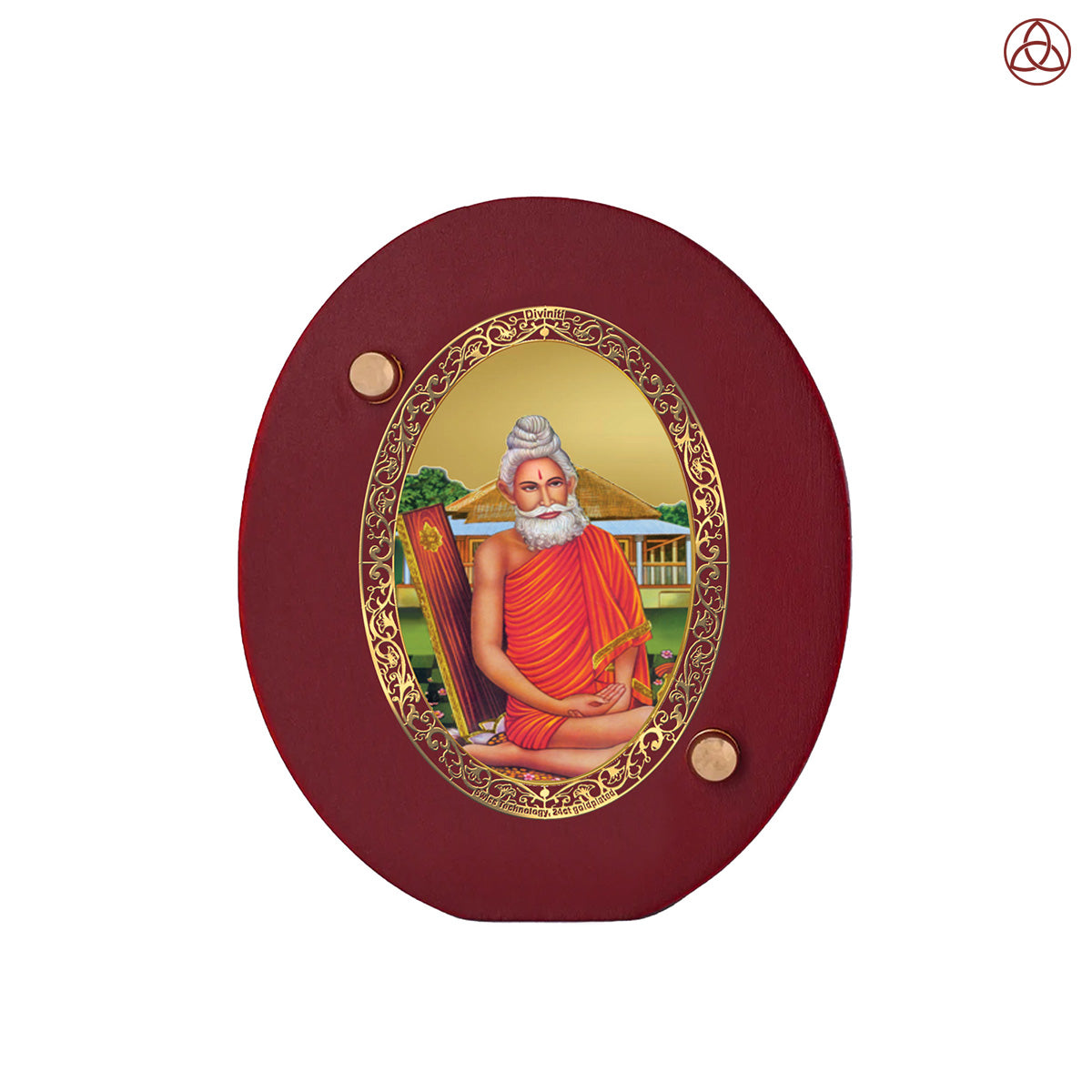 Baba Lokenath Car Dashboard & Tabletop Photo Frame in 24K gold plated royal foil