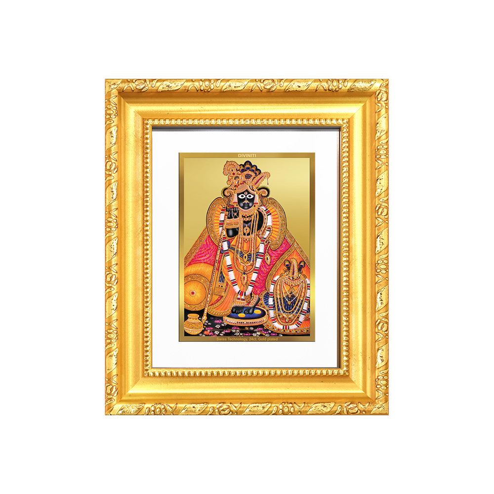 Diviniti 24K Gold Plated Banke Bihari Ji |Divine Table Top Frame for Home Mandir & Office Decor | Luxury Spiritual Gift