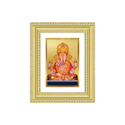 Diviniti 24K Gold Plated Dagadu Ganesha (Classic) Divine Wall and Table Top Frame for Home Mandir & Office Decor | Luxury Spiritual Gift