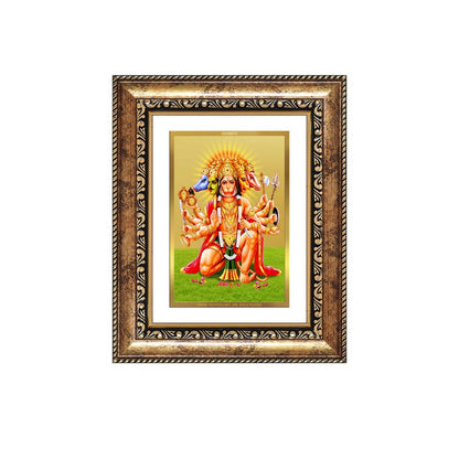 Diviniti 24K Gold Plated Panchmukhi Hanuman (Classic) Divine Wall and Table Top Frame for Home Mandir & Office Decor | Luxury Spiritual Gift