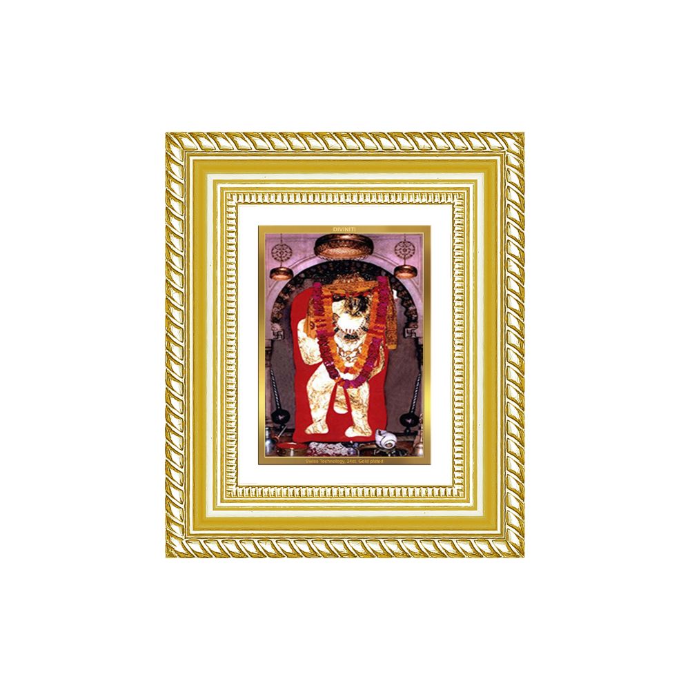 Diviniti 24K Gold Plated Mehndipur Balaji Divine Table Top Frame for Home Mandir & Office Decor | Luxury Spiritual Gift