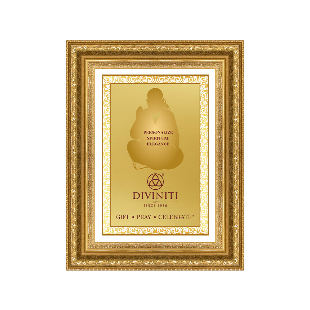 Diviniti Double Glass Frame Personalised Wall Mount Photo Frame in 24K Gold Plated Foil