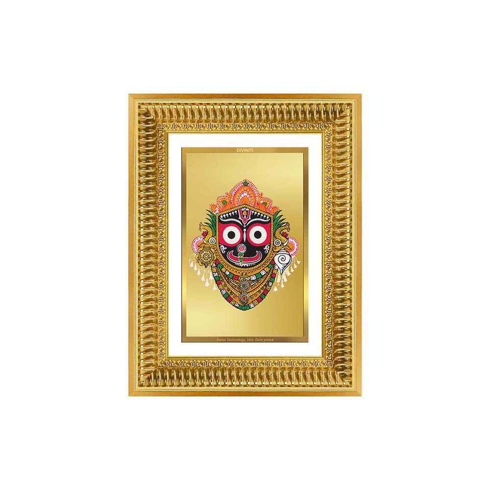 Diviniti 24K Gold Plated Jagannath (Classic) Divine Wall Frame for Home Mandir & Office Decor | Luxury Spiritual Gift