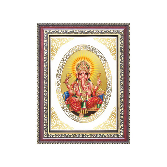 Lord Ganesha | Divine Wall & Tabletop Royal Photo Frame in 24K Gold Plated Foil