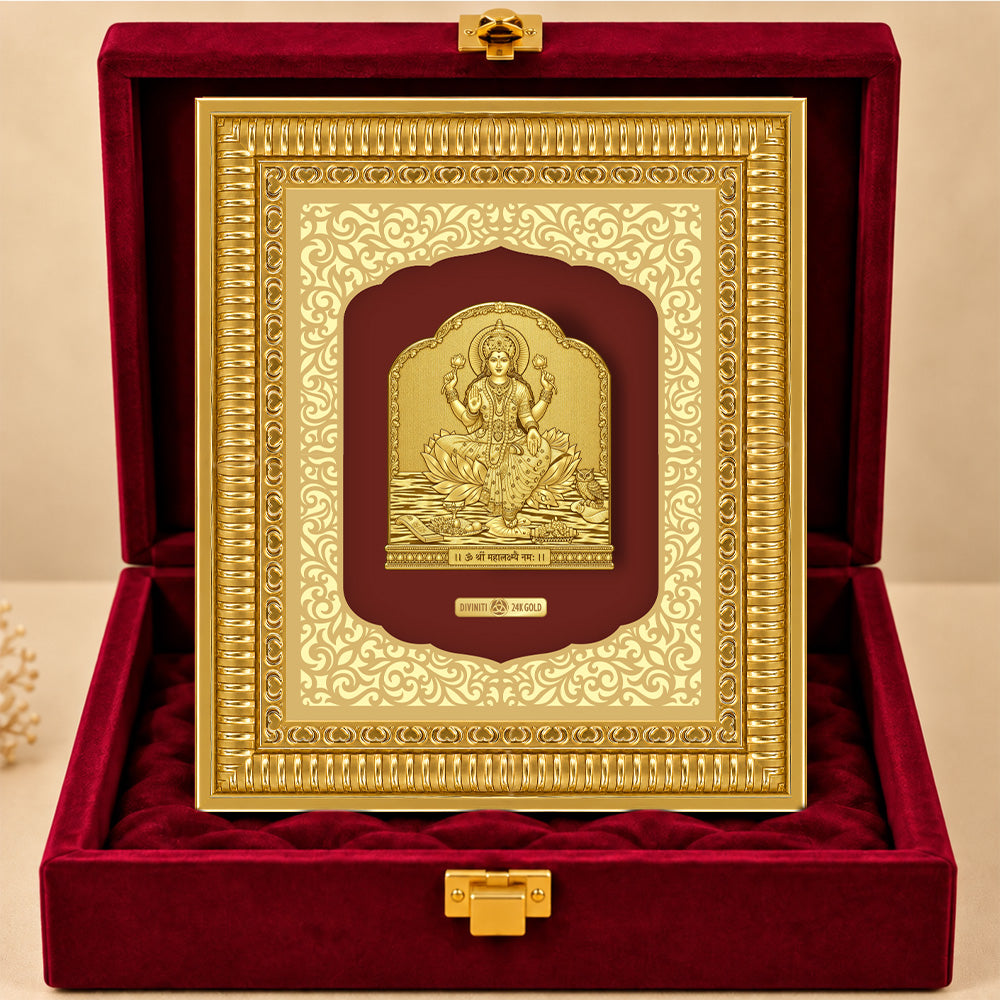 24K Gold-Plated Lakshmi Frame | Premium Gift Box | 35x30 CM