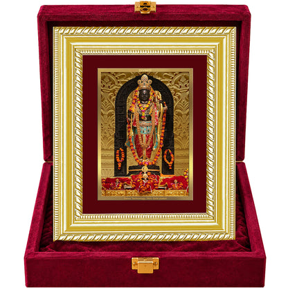 24K Gold-Plated Lord Ram Lalla Frame | Premium Gift Box | 21.5x17.5 CM