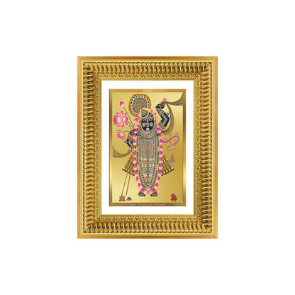 Diviniti 24K Gold Plated Shrinath Ji (Classic) Divine Wall Frame for Home Mandir & Office Decor | Luxury Spiritual Gift
