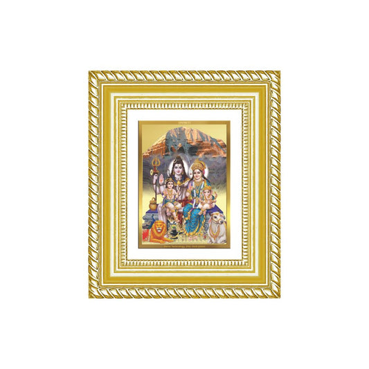 Diviniti 24K Gold Plated Shiv Parivar Divine Table Top Frame for Home Mandir & Office Decor | Luxury Spiritual Gift