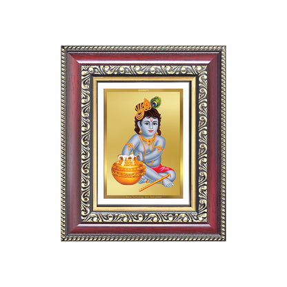 Diviniti 24K Gold Plated Bal Gopal Divine Table Top Frame for Home Mandir & Office Decor | Luxury Spiritual Gift