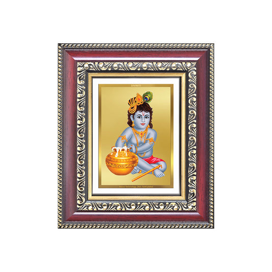 Diviniti 24K Gold Plated Bal Gopal Divine Table Top Frame for Home Mandir & Office Decor | Luxury Spiritual Gift