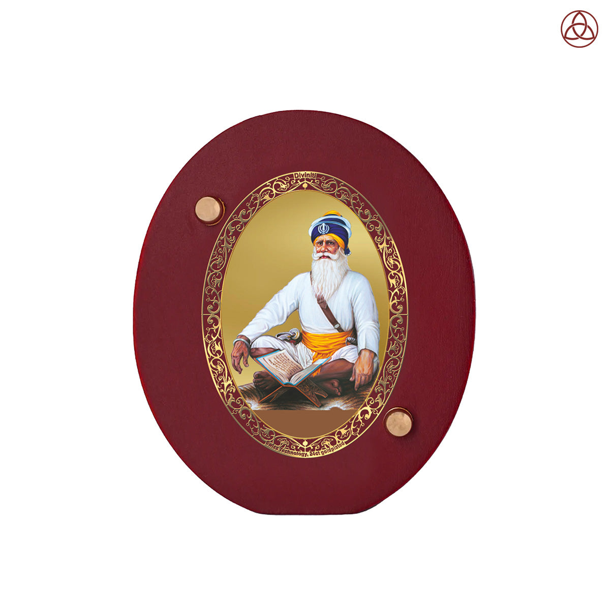 Baba Deep Singh Ji Car Dashboard & Tabletop Photo Frame in 24K gold plated royal foil