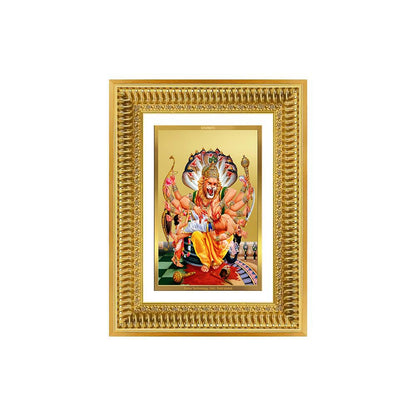 Diviniti 24K Gold Plated Narasimha (Classic) Divine Wall Frame for Home Mandir & Office Decor | Luxury Spiritual Gift