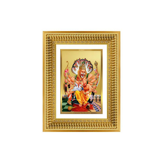 Diviniti 24K Gold Plated Narasimha (Classic) Divine Wall Frame for Home Mandir & Office Decor | Luxury Spiritual Gift