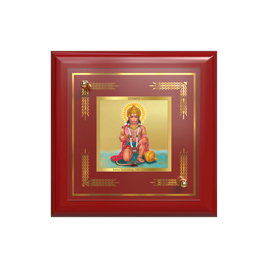 Ashirwad Hanuman | Blessing Hanuman Ji 24K Gold Plated Photo Frame for Home Décor, Tabletop & Office | Blessings of Protection, Strength & Courage (MDF1A)
