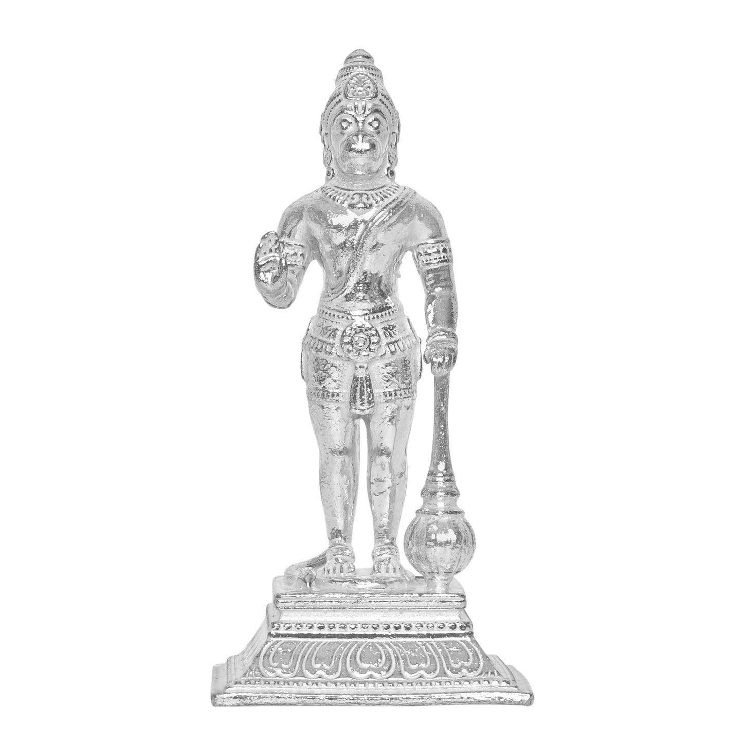 DIVINITI 925 Pure Silver Hanuman Ji Idol Statue Embody Strength and Devotion in Your Space for Home Office Décor, Tabletop, Puja Room Gift (6.5x6.1 CM, 61g)