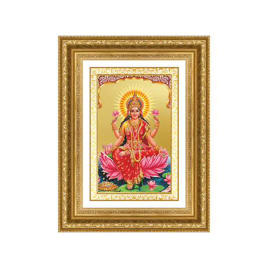 Diviniti 24K Gold Plated Lakshmi (Classic) Divine Wall Frame for Home Mandir & Office Decor | Luxury Spiritual Gift