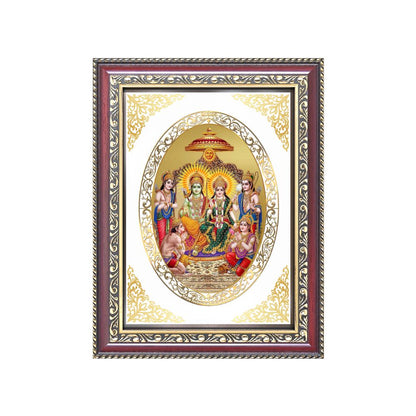 Ram Darbar | Divine Shri Ram Family Wall & Tabletop Royal Photo Frame in 24K Gold Plated Foil