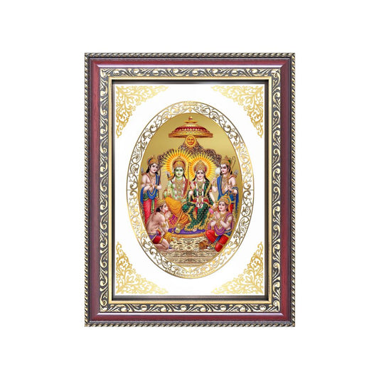 Ram Darbar | Divine Shri Ram Family Wall & Tabletop Royal Photo Frame in 24K Gold Plated Foil