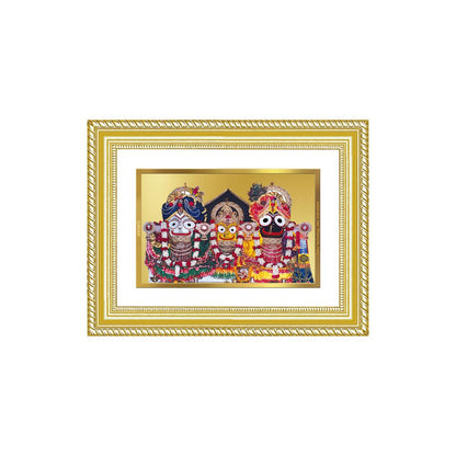 Diviniti 24K Gold Plated Jagannath Subhadra Balabhadra (Classic) Divine Wall Frame for Home Mandir & Office Decor | Luxury Spiritual Gift