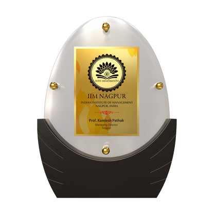 Diviniti Trophy with Matter Printed on 24K Gold Plated Foil | Premium Customizable Award | Luxury Corporate Gift & Recognition Plaque