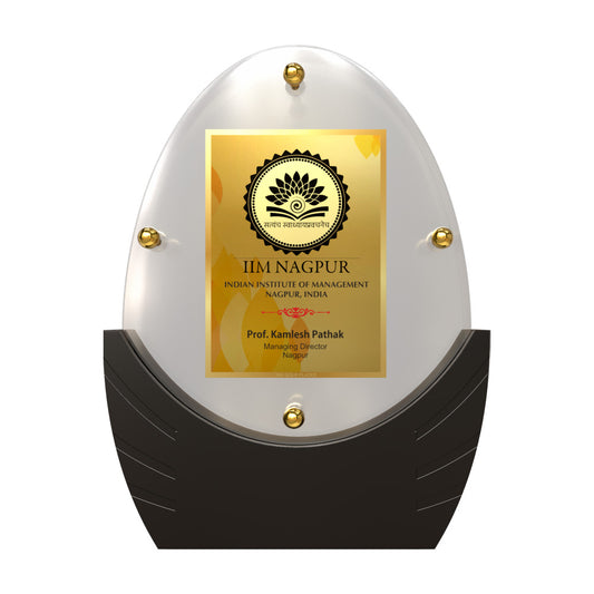Diviniti Trophy with Matter Printed on 24K Gold Plated Foil | Premium Customizable Award | Luxury Corporate Gift & Recognition Plaque