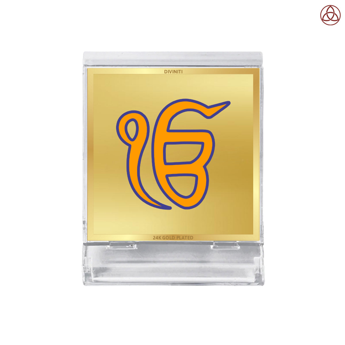 Ik Onkar | Divine Sikh Symbol Car Dashboard & Tabletop Photo Frame in 24K Gold Plated Foil